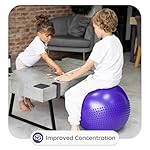 BABYGO® Sensory Exercise Ball | Peanut Ball for Kids | Autism Therapy Calming Development Activities Motor Skills | Exercise Book & Pump Included 45CM,Blue|Orange - Image 5