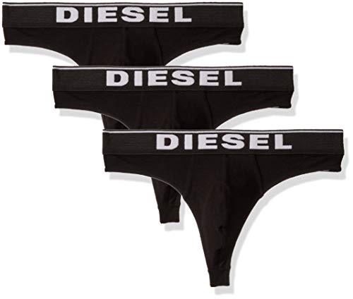 Diesel de los Hombres Pack de 3 Braguitas de Cuerda de Todos los temporizadores, Negro, XL