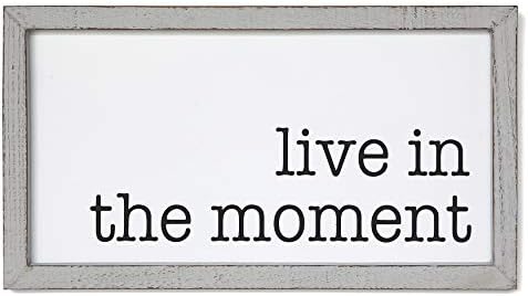 SANY DAYO HOME Wall Decor Signs with Inspirational Sayings 12 x 12 inches Rustic Wood Framed Modern Farmhouse Wall Hanging Art - Let Whatever You Do Today Be Enough