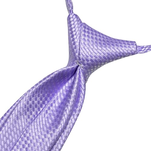 Image of Hi-Tie Boys Tie Pre-Tied Pocket Square Set Adjustable Kids Neckties Age 7-11 Years School UniForm Graduation