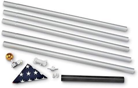 Flagpole Sectional 20 ft. Flag Pole Kit with 3 x 5 ft. USA Flag Sale!!!
