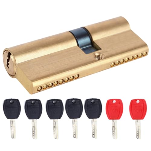 Bombín de Seguridad - Antirrobo con 7 Llaves de Cobre,Recambio para Cilindro de Cerradura de Embute | Para Seguridad, Reparación, Cerrajería, Hogar, Comercial, Construcción y Oficina