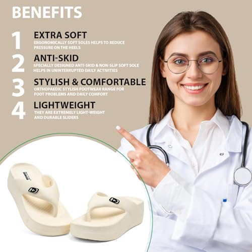 Image of Women's Soft Cushion Flip Flops with EVA Sole | Lightweight Anti-Slip Everyday Wear Slippers for Home, Walking, Casual & Outdoor Use