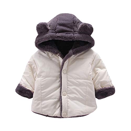 LHWY Chaqueta Forros Polares con Capucha Abrigo de Invierno para Niños Niñas Bebé Calentito Impermeable Comodo Manga Larga Jacket Parka Cazadora Cortavientos 0-4 años