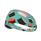 Sushi Food Pattern1 Print Elastic Exercise Headband – Breathable Sports Head, Fashionable Summer Sweatband