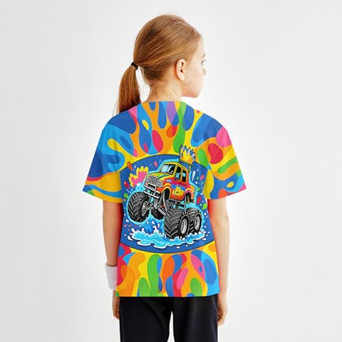 Image of Hgvoetty Boys Girls Graphic T-Shirts Kid 3D Casual Tops Tees for 6-16 Years | Youth Novelty Shirts, Bright Eye-Catching Design, Lightweight and Soft Material, Suit for Daily Sport, Party and School Wear