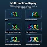 Car Head Up Display HUD Digital Speedometer GPS with Compass Speeding Warning Multi-functional MPH & KM/H USB interface Plug & Play for All Vehicles Universal - Image 5