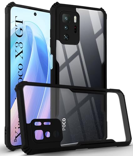 Image of Jkobi Back Cover Case for Xiaomi Poco X3 GT (Shockproof with Polycarbonate Clear Panel | Professional Black)