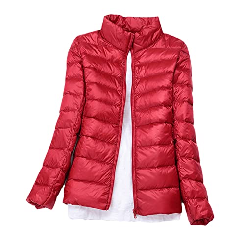 Veste automne et hiver pour femme manteau chaud portable rouge