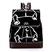 Produktbild Lässiger Rucksack aus PU-Leder für Herren, Damen Schultertasche Studenten Tagesrucksack für Reisen Business College Rasse niedliches Haustier Tier Hund Französisch