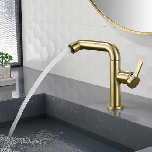 Robinet de lavabo 720° en laiton avec bec queue d'éléphant pivotant - 4
