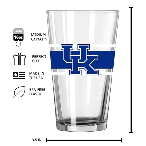 Image of Logo Brands NCAA 16 oz Pint Glass - Durable Glass With Bold Team Color- Chip-Resistant Rim Drinkware For Fans, Tailgates, Home Bars & Everyday Use