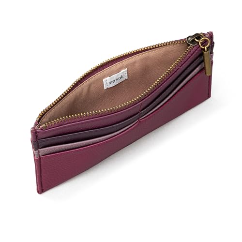 Image of The Sak Neva Large Card Wallet - Slim Leather Wallet for Women - Card Holder With 6 Credit Card Slots & Zipper Closure | Large