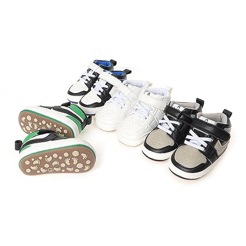Image of Clowora Unsex Baby Shoes Boys Girls Infant Sneakers Non-Slip Soft Rubber Sole Toddler Crib First Walker Lightweight Shoes