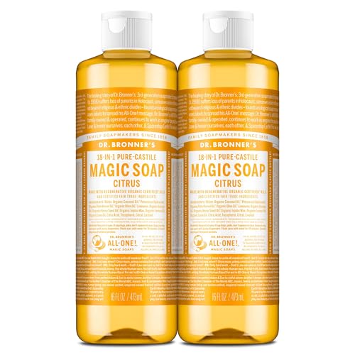 Dr. Bronner's Citrus Pure-Castile Liquid Soap, Body Wash, 16 oz, 2-Pack