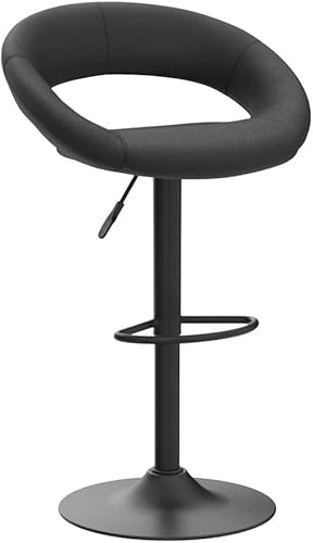 Miniatura 5 de Vogue Furniture Direct Taburetes de bar ajustables, modernos y bonitos taburetes giratorios de piel sintética con respaldo hueco, sillas de bar de