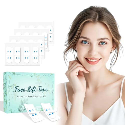 Face Lift Tape,Face Neck Tape Lifting Invisible,172pcs Instant Facelift Tape for Facial,Turkey Neck Jowls,Eyes Loose Skin,Double Chin,Wrinkles,Sagging Skin Tightening,V-Edge Face Necks Less Strip