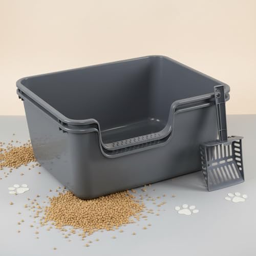 Arenero para Gato Abierto Set 2 Piezas Plástico Gris miniatura 4