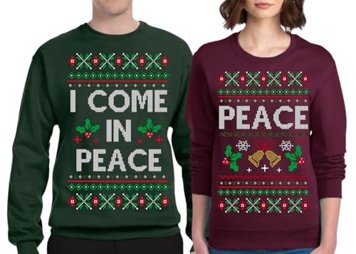 Wild Bobby I Come in Peace Funny Matching His and Hers Couples Sweatshirt Ugly Christmas Matching Couple Crewneck Sweater4