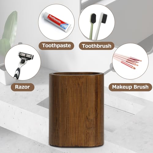 4-teiliges Badezimmer-Zubehör-Set aus verkohltem Bambus, Seifenschale, Seifenspender, Tablett, Zahnbürstenhalter, handgefertigt, feuchtigkeitsbeständig, japanischer Stil