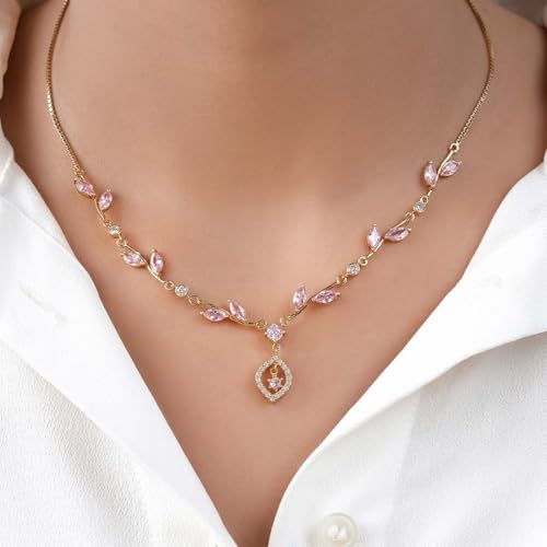 Image of ZAVYA 925 Sterling Silver Leaf Gold Plated Necklace | Gifts For Women And Girls | With Certificate of Authenticity and 925 Hallmark