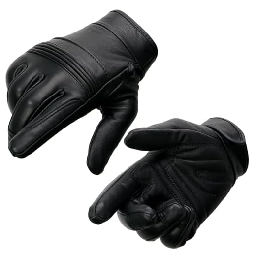 Milwaukee Leather MG7535 Men's Black 'Flex Knuckles' Premium Leather Riding Gloves with Gel Palm - X-Large