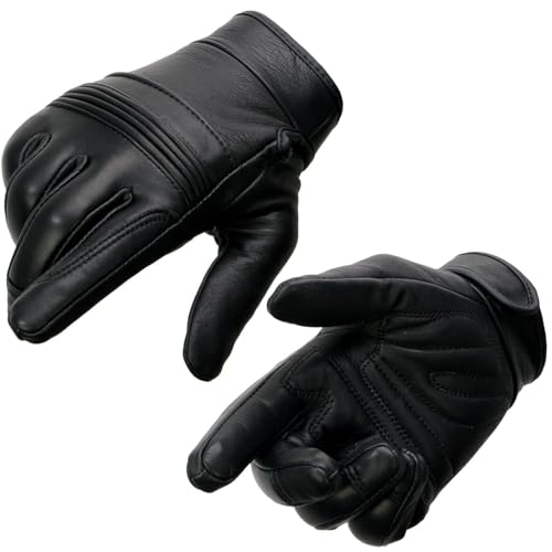 Image of Milwaukee Leather Men's Leather Motorcycle Gloves - Gel Padded Palm, Adjustable Wrist, Riding Gloves - X-Small