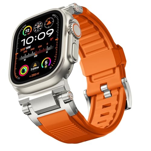 Bracelet Apple Watch Ultra 2 en FKM haut de gamme robuste pour homme