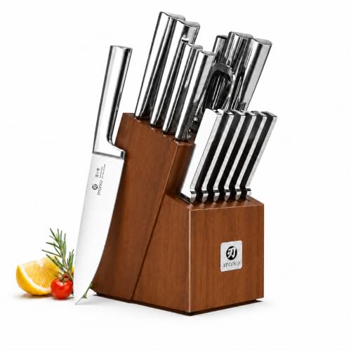 Image of imarku 15-Piece Knife Block Set Built-in Sharpener