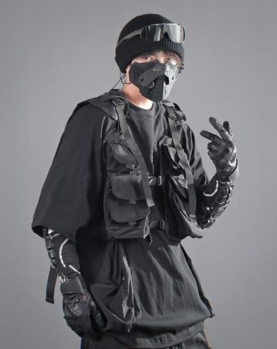 Niepce Inc Streetwear Techwear Adjustable Cargo Vest for Men Fits Small-Large Sizes2