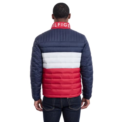 Image of Tommy Hilfiger Mens Embroidered Logo Puffer Jacket