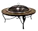 Catalina Creations 40" Round Heavy Duty Mosaic Patio Fire Pit with Stainless Steel Bowl, Copper Accents, Spark Screen, and Accessories