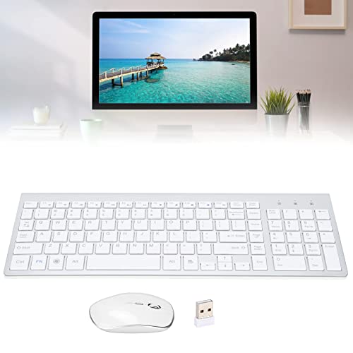 Horoper Ensemble Clavier et Souris de Jeu, Combo Clavier Souris 2.4Ghz Ciseaux sans Fil élégant Clavier Souris sans Fil Compact Combo 102 Touches Cover