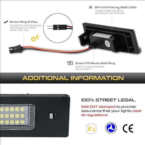 Luces LED matricula BMW sin error CANBUS para solucionar parpadeos en E87 E63 F20 4