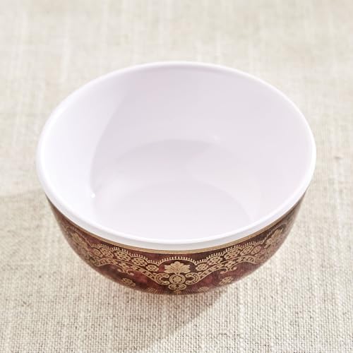 Image of Home Centre |Corsica Craft Eco Melamine Printed Veg Bowl - 220ml|Single Melamine Crockery|Crockery|Bowls|White