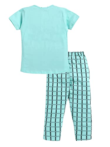 Image of Girls Set of Cotton CartoonPrinted Tshirt Pajama Regular Fit
