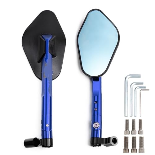Espejos retrovisores CNC universales de alta precisión en aluminio azul para V-max