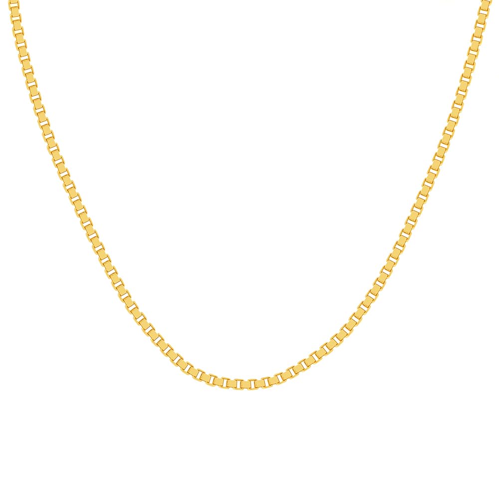925 Sterling Silver Box Link Chain, Gold Tone | Structured Squared Link Design | Silver Chain for Women | Gifts for Women and Girls | With Certificate of Authenticity-image-5
