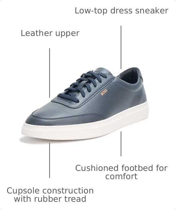 Image of BOSS Men's Kieran Smooth Leather Tennis Sneaker