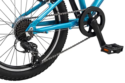 Image of Schwinn High Timber AL Mountain Bike for Youth Boys Girls, 20-Inch Wheels, 7-Speeds, Front Suspension, Aluminum Frame and Alloy Linear Pull Brakes, Teal