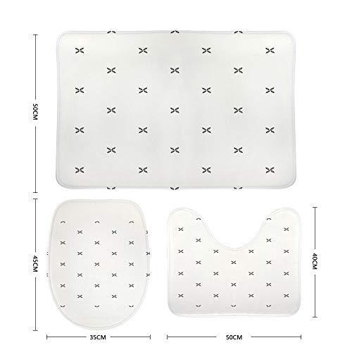 Tapis de bain antidérapant lavable pour sol et contour WC noir - 3