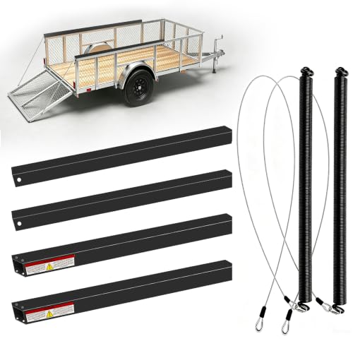 VIVBOO Trailer Tailgate Lift Assist for Open-Utility 12-24" Rail 4-6ft Ramp