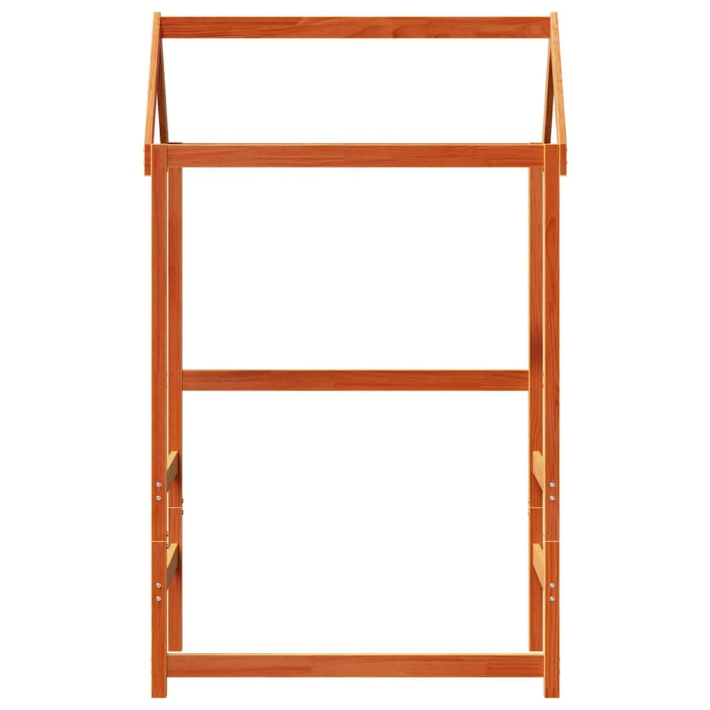 Dach do łóżeczka dziecięcego woskowany brąz z litego drewna sosnowego 118 x 70 x 176,5 cm, akcesoria dachowe do akcesoriów do łóżka, akcesoria do ramy łóżka, łóżko do sypialni