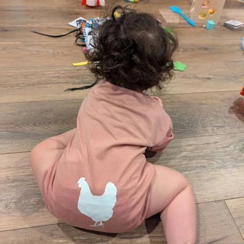 Guess What Chicken Baby Bodysuit - Funny Romper Outfit Animal Front Back Cute Shower Gift Long Sleeve Newborn Toddler4