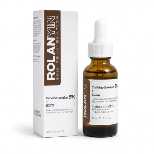 ROLANYIN Caffeine Solution 5% + EGCG Eye Serum for Puffiness Reduction Dark Circle Treatment...
