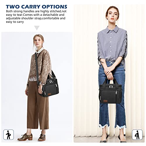 Miycoo Insulated Lunch Bag For Women Men Reusable Lunch Box For Office Work - Leakproof Soft Adults Lunch Cooler Bag With Adjustable Shoulder Belt Black #TOP1