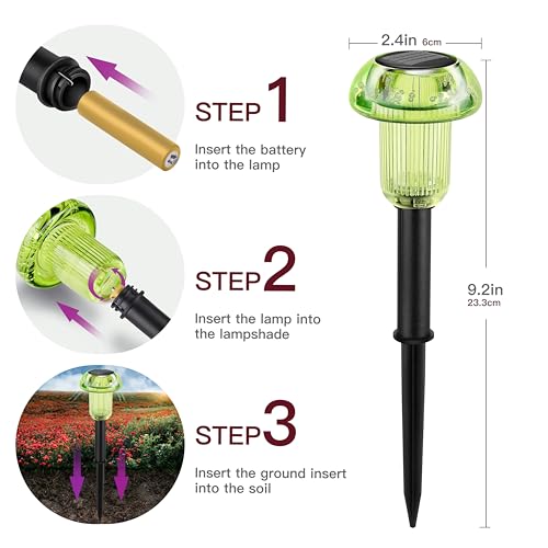 Green-Solar-Lights-Outdoor-4-Pack-LED-Christmas-Decorations-Mushroom-Solar-Lights-Outdoor-Waterproof-Landscape-Lighting-Garden-Stake-Lights-Outdoor-Solar-Lights-for-Yard-Garden
