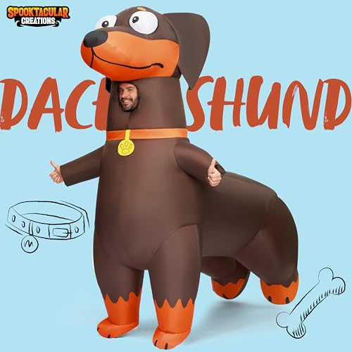 Spooktacular Creations Adults Inflatable Costumes, Dachshund Blow Up Suit, Inflatable Dog Outfit for Halloween Parties2