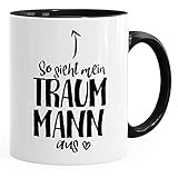 MoonWorks® Kaffee-Tasse So sieht mein Traummann aus Spruch Geschenk Liebe Valentinstag Mann Freund schwarz unisize