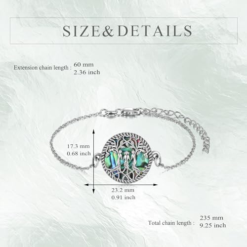 Image of YFN Sterling Silver Tree of Life Bracelet - Sister Bracelet Jewelry, Birthday Gift for Sisters